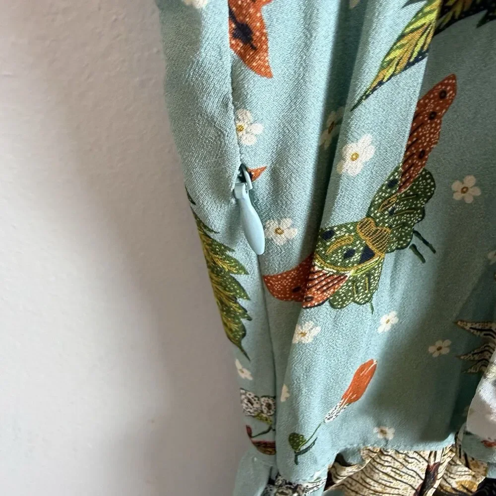 Spartina 449 Millie Ruffle Dress Women's Sz XS Riverside Station Vintage Floral - Picture 9 of 10